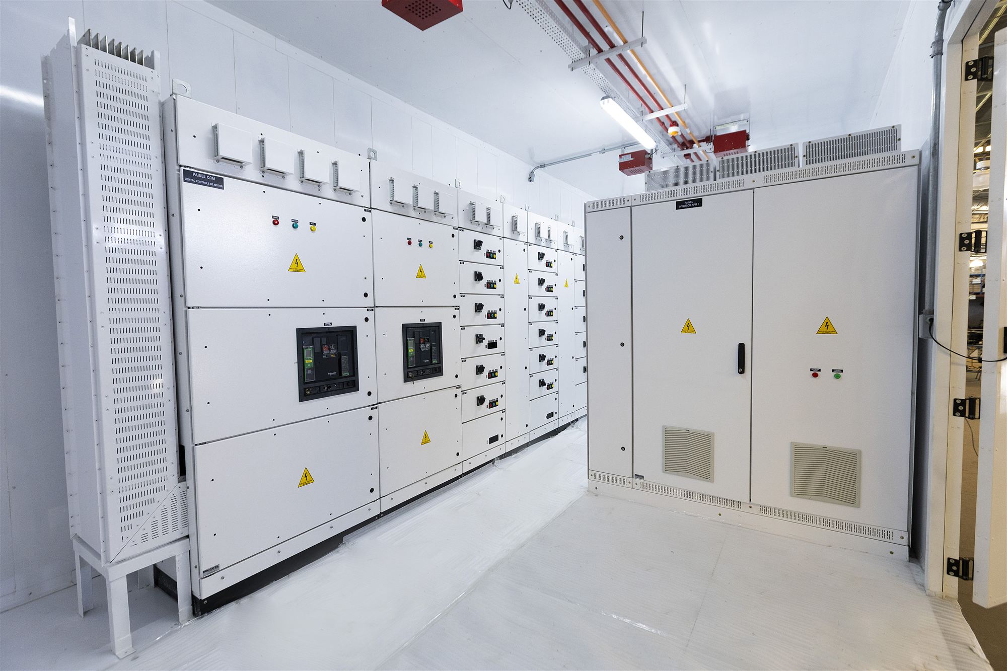 Interior view of the electrical center with MCC panel and control board